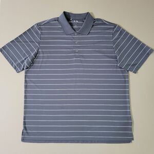 Adidas Golf Men's Classic Gray Stripe Polo Shirt Top  